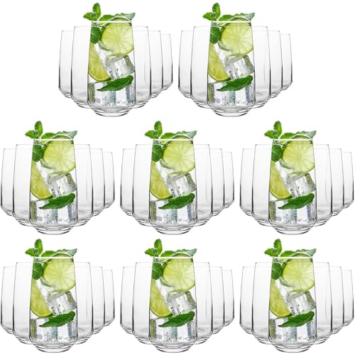 Homiu Tumbler Glass High Ball Tall Florence Design Drinking Glasses 480ml Perfect for Water, Juice, Spirits or Cocktails (Pack of 48)