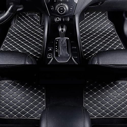 LIURONGKEYI Auto Fußmatten für Peugeot RCZ 2011-2014, Leder Fussmatten Teppiche Nach Maß Vorne und Hinten Automatten Set Wasserdicht rutschfeste Zubehör,C/Black-beige