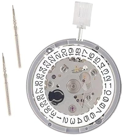 Somoke Reloj mecánico NH35A NH35 de alta precisión con fecha a las 3 ruedas de fecha, 24 joyas, cuerda automática, plata