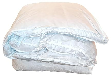 Vico Casa® Topper letto matrimoniale TopperOne 160x190cm - alto 5cm, in piuma d'oca naturale; tessuto 100% cotone; 4 elastici laterali