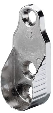 Hettich Schrankrohrlager für Rohr-ø 15 x 30 mm, Zinkdruckguss vernickelt, 2 Stück, 89158