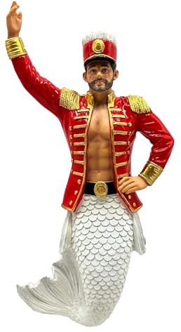 December Diamonds 55-55474 Nut Cracker Merman Ornament, 7 Inches