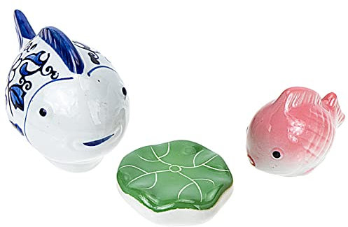 ERINGOGO 3stücke Schwimmendes Aquarium Dekor Fischtank Dekor Keramik Handbemaltes Aquarium Schmücken Für Zuhause Teetisch Vogeltränke Blumentopf Innen
