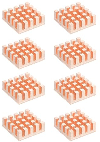 PATIKIL 8 Pezzi Dissipatore Di Calore In Rame 17x17x6mm Per Computer | Chip CPU Power Transistor FET IC Power Amplifier, Dissipatore Radiatore, A Scheda Singola