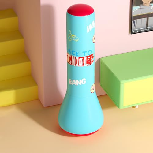 FALANZATH Boxsack Kinder, 160cm Aufblasbarer Standboxsack, Boxsack Stehend Kinder mit Pumpe, Punchingball für Jungen und Mädchen 3-12 Jahre für Gym Karate Taekwondo