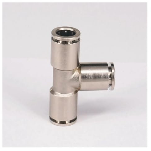Fit Tube O/D 10mm Pneumatic Nickel Brass Tee 3 Way Push in Connector Union Quick Release Air Fitting Plumbing