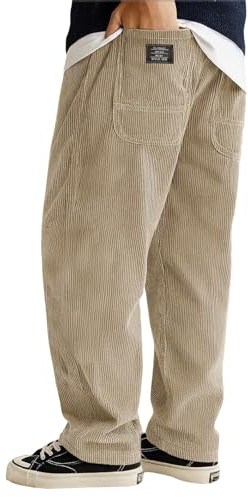 Generisch Pantalon en velours côtelé pour homme Baggy, Pantalons d'hiver pour homme Chauds, Pantalon de jogging Grandes tailles Pantalon de sport Pantalon d'entraînement léger Couleur unie Pantalon de