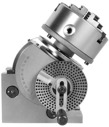 Universal 4-inch Indexing Head for Milling Machines Dividing Head 3-Jaw Chuck for milling Machine Rotary Table (Withtailstock)