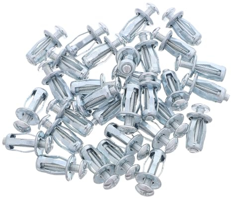 Gatuida 50 Unidades Tuercas Pétalo Expansión de Acero Carbono Tornillos Anclaje para Pared y Techo Instalación Rápida Resistente para Construcción y Bricolaje