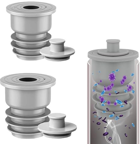 2 Pcs Drain Pipe Silicone Seal Plug, 35-40mm Universal Drain Sewer Deodorant Cover with Flexible Silicone Plug, Effective Washing Machine Drain Pipe Seal for Kitchen, Bathroom Floor Drain