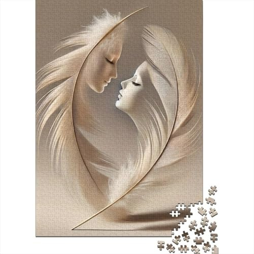 Art du Visage de Plume Puzzle 1000 Pièces Adultes intéressant Puzzles 1000 Pièces Jeu De Team Building Cadeau 38x26cm/1000pcs