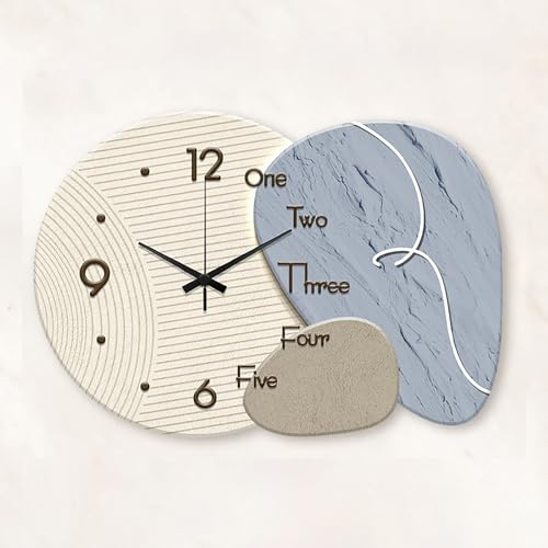 Cache-Tableau Électrique Décoratif, Horloge Murale Décorative en Porcelaine Cristal avec Éclairage et Mouvement Silencieux, pour Chambre(90x63 cm/35.4x24.8 in)