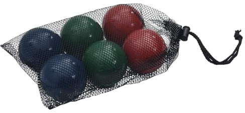 QUAHEAS 8-TLG. Boccia-Spielset aus massivem Kiefernholz mit Tragetasche, 7,5 cm Kugeldurchmesser, farbig, ideal für Outdoor Freizeit, Familie, Kinder, Camping, Picknick, Strand und Garten