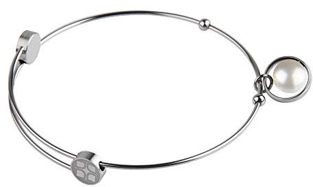Ernstes Design Armreif Edelstahl A214 WHP mit Anhänger Perle Armband