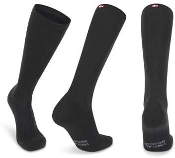 DANISH ENDURANCE Calze Compressione Graduata Uomo Donna 21-26 mmhg, Recupero, Viaggi, Sport, 1 Paio, Nero Tinta Unita, 39-42