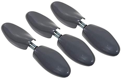 Delfa 3 paia di tendiscarpe in plastica, forma leggera con molla a spirale per scarpe da uomo, sneaker, scarpe stringate, Grigio (Tempesta), 44 - 46 EU