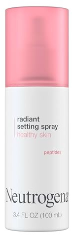 Neutrogena Healthy Skin Spray fixateur de maquillage radieux, longue durée, formulé avec des antioxydants et des peptides, brume légère pour un look sain, peau brillante, 100 ml