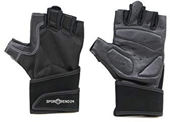 Sporttrend 24 - Trainingshandschuhe mit Handgelenkstütze in den Größen S, M, L, XL und XXL | Fitnesshandschuhe Sporthandschuhe Radhandschuhe Übungshandschuhe (Schwarz, XL)