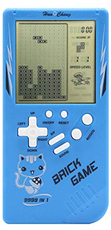 CZT Neue Großbild-Backstein-Spielekonsole 9999 in 1 Panzer / Rennen / Schießen / Whac-A-Mole / Pocket-Spiel Freizeitpuzzle Einstellbarer Schwierigkeitsgrad und Geschwindigkeit (Blau)