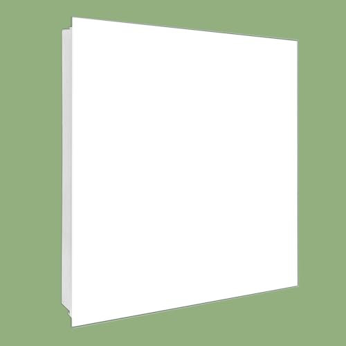 banjado® Großer Schlüsselkasten Glas/Schlüsselbox 30cm x 30cm mit 50 Haken - Motiv weiß/Schlüsselkasten modern für Schlüsselaufbewahrung mit beschreibbarer, magnetischer Glastür