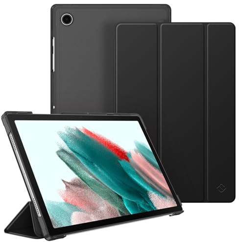 Fintie Hülle für Samsung Galaxy Tab A8 10.5 2022/2021, Ultradünn Schutzhülle mit Transparenter Rückseite Cover Auto Schlaf/Wach für Tab A8 10.5 Zoll SM-X200/X205/X207, Schwarz