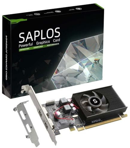 Radeon HD 6570 Graphics Card, Dual HDMI, 1G GDDR3 64-bit, Video Cards PC | 2 Displays Support, Low Profile, Computer GPU, PCI Express x16, Compatible with Windows 10/8/7/XP, 60W Power