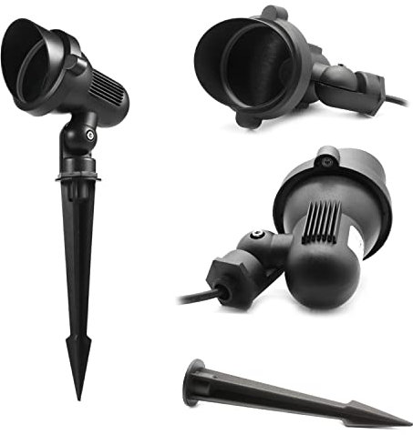 LIGHTWORLD24 Faretto da Giardino | Illuminazione da Esterno con Picchetto | GU10 IP67 | Luce da Sentiero Resistente agli Spruzzi | Lampada da Esterno con Cavo di Collegamento | Set da 1 Pezzo