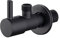 Ibergrif Eckventil 1/2 Zoll Wandanschluss, 3/8 Zoll Schlauchanschluss, Eckregulierventil, Eckventil Waschbecken für Kalt Warmwasser Trinkwasser, Ventil Messing, Schwarz