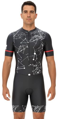 Combinaison de cyclisme pour homme avec rembourrage en gel - Coupe courte et sublimée