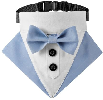 Hund Smoking Bandana Halsband, Verstellbar Haustier Fliege Bandana Haustier Hochzeitshalstuch mit Fliege für Hochzeit Geburtstag Weihnachten
