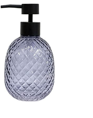 Dosificador Jabon Exquisita Botella de loción de Vidrio Gris Azul, Botella con Bomba de presión, Botella de champú de 300ML, dispensador de jabón de Cocina Dispensadores de Loción y de Jabón