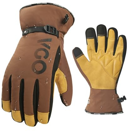 Vgo... 1 Paar wasserdichte Winterarbeitshandschuhe, Arbeitshandschuhe für kaltes Wetter，isolierte -20℃/-4°F Handschuhe(SL7761FLWP)