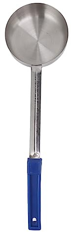 MINGZHE Cucharón Pequeño para Salsa, Cucharón para Salsa, Cacerola para Salsa, Pizza, Salsa de Tomate, Cuchara Medidora, Cuchara Medidora de Acero Inoxidable de(Azul 8oz (Cuchara Sin Agujeros))