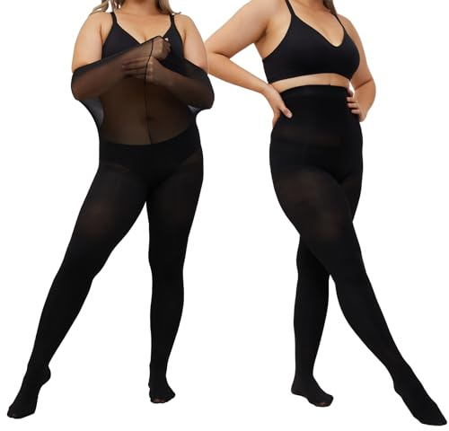 LiiYoang Strumpfhosen Damen Schwarz Blickdicht 40 Den M-4XL, 2er-Pack Große Größen Bauchweg Strumpfhose Reißfest (DE/NL/SE/PL, Alphanumerisch, M, L, Regular, Regular, Schwarz-UK)