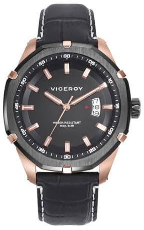 Viceroy - Reloj Acero IP Rosa Y Negro Correa Sr Va - 46831-57