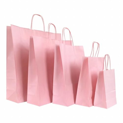 50x Papiertüten Zartes Rosa - Papiertragetaschen - 49 x 15 x 55 cm - Rosa - 50 stück