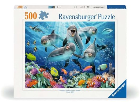 Ravensburger Puzzle Delfine im Korallenriff - 500 Teile Puzzle | 500 Teile Puzzle, Erwachsenenpuzzle, Geschenk für Frauen und Männer