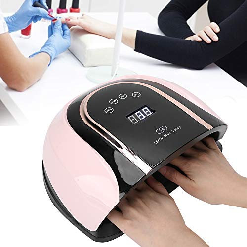 UV Lampe für Gelnägel, 160W LED Nageltrockner Lampe für Nägel Professionelles Nagellampe mit LCD Display 4 Timer, für Alle Gel Nagellack Shellac Anfänger Heim salon (EU-Stecker)