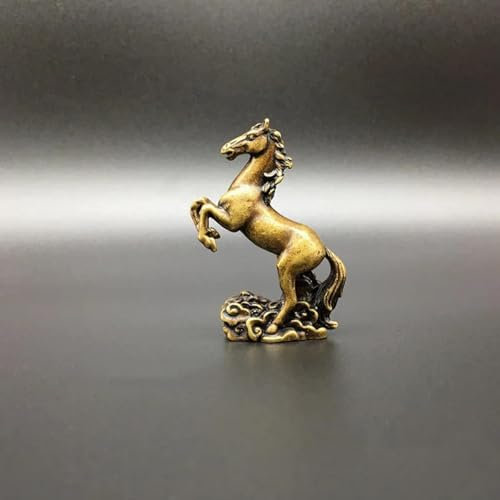 MANGOUSONG Figuren aus Messing, 5,5 x 4 cm, massives Kupfer, laufendes Pferd, Skulptur, Ornamente, Retro-Messing, Feng Shui, kleine Statue, Büro, Schreibtisch, Heimdekoration, Figuren
