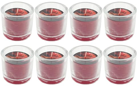 8 Duftkerzen im Glas GALA Flavour by Gala Candle – Apfel-Zimt – Kerzen - Duftkerze - lange Brenndauer – Weihnachtskerzen - Adventskranz