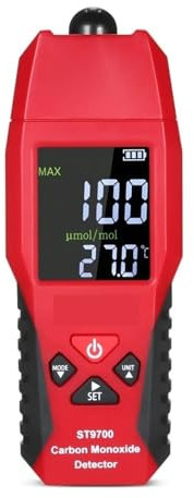 Détecteur de gaz combustible portatif Compteur portatif de monoxyde de carbone ST9700, avec testeur de qualité de l'air, moniteur et jau de détect de gaz CO Avec sonde flexible et alarmes de vibration