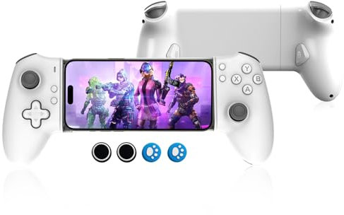 G-STORY Mobile Gaming Controller USB-C Wired&Bluetooth for Android,Dual Hall Joysticks&Ergonomic Design | Plug-and-Play Stream PC,Xbox,PS,Cloud Console Gaming android game controller (White)