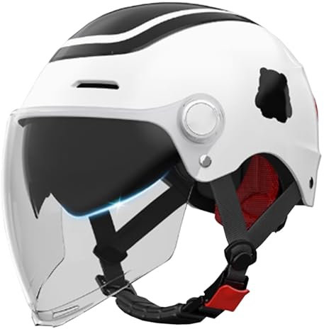 retrò Casco Scodella Portatile Mezzi Caschi Jet, Mezzo Casco da Motociclista Vintage Caschi Caschi Casco A Scodella Scooter Motorino ECE Omologato Mezzo Elmetto da Moto retrò