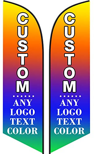 Custom Feather Flag for Business - Outdoor Personalized Advertising (Feather: 60x240cm/2x8FT)