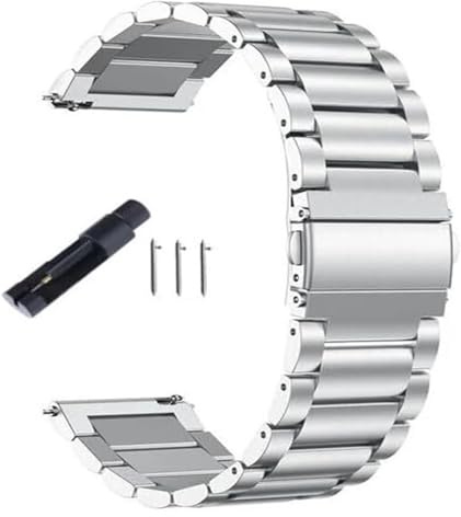 ERVDKXCOI Uhrenarmband Massiv Edelstahl Uhrenarmband Armband Uhrenarmbänder 20 mm 22 mm Schnellverschluss-Edelstahl-Uhrenarmband Metallfaltschließe Uhrenzubehör Ersatz-Armbanduhrarmband(Silver,20mm)