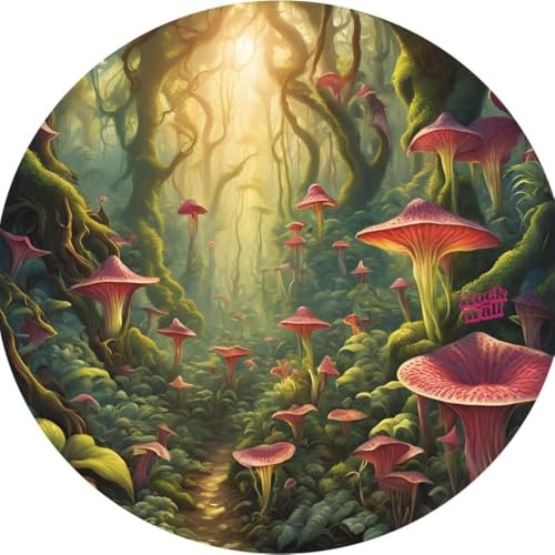 Rock On Wall - Filz für Plattenspieler 33T – Forest Pink Mushroom – 2 mm dick