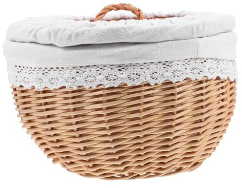 OFFSCH Versatile Woven Basket for Bread and Sourdough Proving Pure White Lining Large Capacity Food Storage for Fruit Snacks Pastry for Indoor and Commercial Use