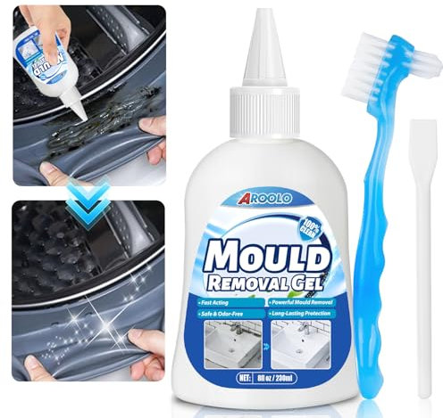 AROOLO Mould Remover Gel, 230ml Large Capacity Powerful Black Mould & Mildew Cleaner for Bathroom, Kitchen, Toilet Seals, Washing Machines, Sinks, Tiles and Grout Stains