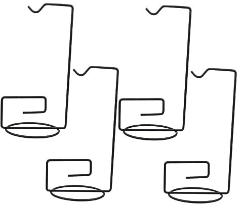YARNOW 4 Stück Hängeregal mit Haken hängender Pflanzständer Haken zum Aufhängen Aufhänger auftrageflasche ab flasche blüten Mikro-Flaschenregal im Querformat dekoratives Eisenregal Black
