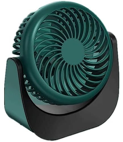 Ventilador de pie Ventilador pequeño de 3 configuraciones de velocidad, ventilador de escritorio con rotación hacia arriba y abajo de 360 ​​°, ventilador de mesa recargable por USB de 4000 mAh para